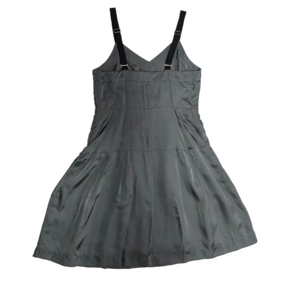 Theory Gray Satin Slip Sun Dress Size 0 - Picture 2 of 3